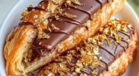 Luxurious Chocolate Croissants with Edible Gold Flakes: Elegance in Every Bite 3