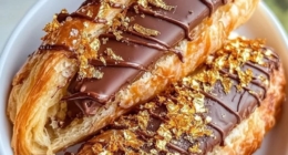 Luxurious Chocolate Croissants with Edible Gold Flakes: Elegance in Every Bite 24