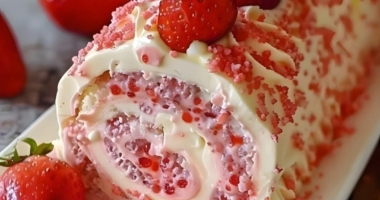 Strawberry Birthday Cake Roll 3