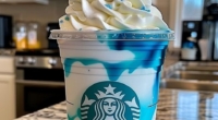 Vanilla Bean Frappuccino with a Blue Raspberry Surprise: A Sweet and Vibrant Treat 3