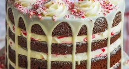 Peppermint Candy Cane Drip Cake: A Festive Holiday Showstopper 29