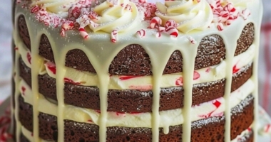 Peppermint Candy Cane Drip Cake: A Festive Holiday Showstopper 1