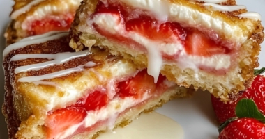 Recipe for Fried Strawberry Cheesecake Sandwiches 1