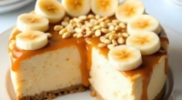 Easy Banana Caramel Peanut Butter Cheesecake 3