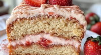 Strawberry and Honey Cake with Strawberry Frosting 3