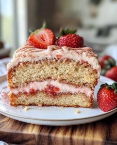 Strawberry and Honey Cake with Strawberry Frosting 5