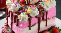 Chocolate and Strawberry Ice Cream Fantasy Cake 3