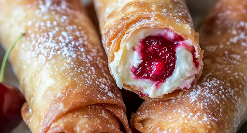 Cherry Cheesecake Egg Rolls: A Crispy and Creamy Delight! 1