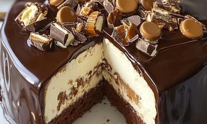 Decadent Chocolate Cake with Cheesecake Filling and Chocolate Ganache 1