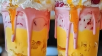 Golden Raspberry Cheesecake Milkshake Delights 3