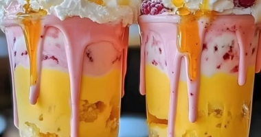 Golden Raspberry Cheesecake Milkshake Delights 1