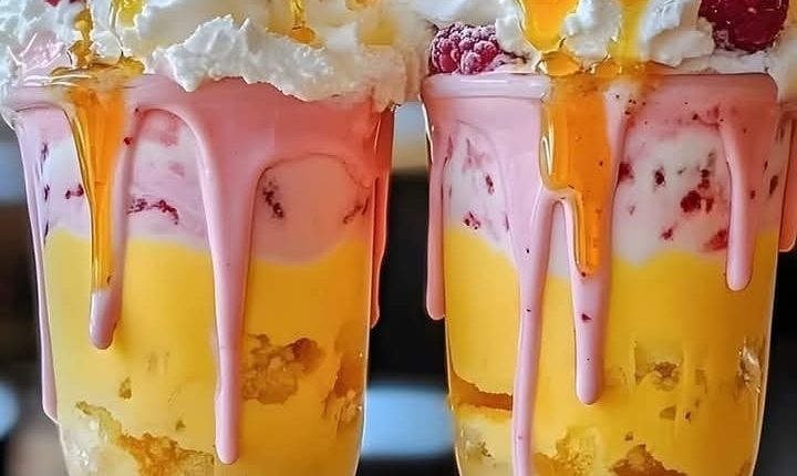 Golden Raspberry Cheesecake Milkshake Delights 1