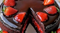 Decadent Chocolate Cake with Cheesecake Filling and Chocolate Ganache 3