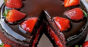 Decadent Chocolate Cake with Cheesecake Filling and Chocolate Ganache 26