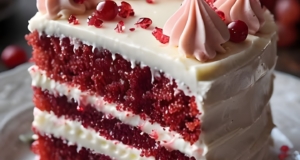 Festive Red Velvet Cake with Creamy Filling and Whipped Topping 28